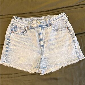 American Eagle Acid Wash High-Waisted Cutoff Denim Shorts